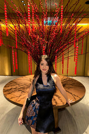 Isabeau Atelier Co-ord Qipao in Royal Blue