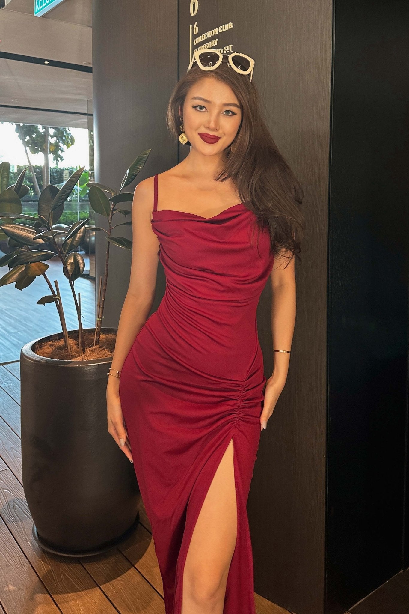 Photoshoot Baddie 21 Birthday Outfit Spaghetti Straps Burgundy Mermaid Prom Dress, Burgundy Mermaid Graduation Dress, Formal Photoshoot Baddie 21 Birthday Outfit Spaghetti Straps Burgundy Mermaid Prom Dress, Burgundy Mermaid Graduation Dress, Formal