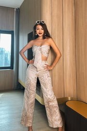 Schoff Embroidered Co - ord Pants Set in Wildflower - FREYJA