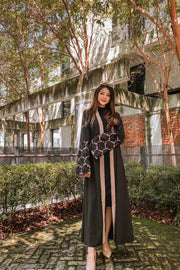 Esheen Embroidered Sleeve Longline Cardigan - FREYJA