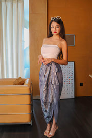 Silverscale Wrap Skirt in Lunar Graphite