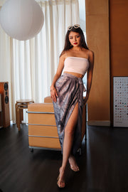 Silverscale Wrap Skirt in Lunar Graphite