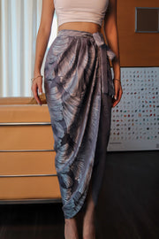 Silverscale Wrap Skirt in Lunar Graphite