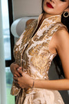 Opaline Gold Qipao Top in Imperial Silk (Limited)