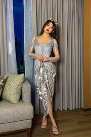 Sylvera Kebaya in Silver Tapestry