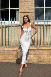 Sashia Lace Bustier Dress in White