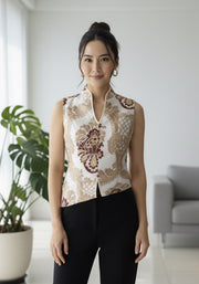 Rouge Muse Brocade Qipao Top