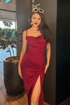 Ficiel Ruched Maxi Dress in Burgundy