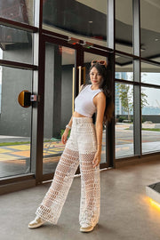 Rowaln Cutout Pants in White (Size S and M on BACKORDER)