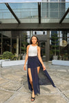 Hades Flared Skirt in Navy