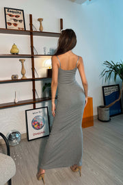 Ezria Bodycon Maxi Dress in Grey