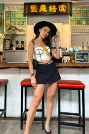 Zech Lace-up Mini Skirt in Black