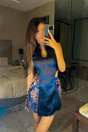 Isabeau Atelier Co-ord Qipao in Royal Blue