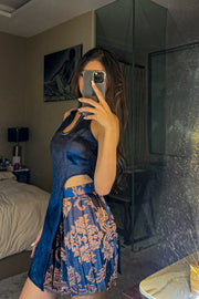 Isabeau Atelier Co-ord Qipao in Royal Blue