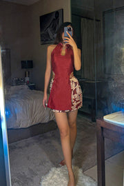 Isabeau Atelier Co-ord Qipao in Scarlet
