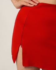 Sorana Mini Bodycon Skirt in Red