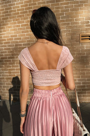 Swevie Lace-up Bustier Top in Pink