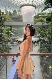 Le Fleur Embroidered Qipao Co - ord in Bare Silk - FREYJA