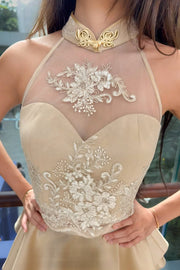 Le Fleur Embroidered Qipao Co - ord in Bare Silk - FREYJA