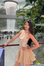 Le Fleur Embroidered Qipao Co - ord in Bare Silk - FREYJA