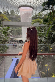 Le Fleur Embroidered Qipao Co - ord in Bare Silk - FREYJA