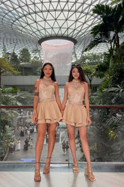 Le Fleur Embroidered Qipao Co - ord in Bare Silk - FREYJA