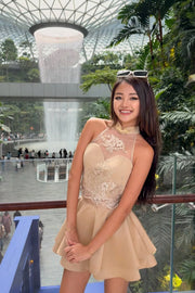 Le Fleur Embroidered Qipao Co - ord in Bare Silk - FREYJA