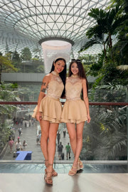 Le Fleur Embroidered Qipao Co - ord in Bare Silk - FREYJA