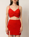 Sorana Mini Bodycon Skirt in Red - FREYJA