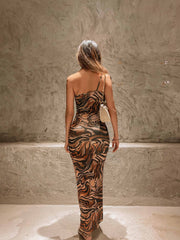 Katarina Tiger Print Maxi Dress (Backorder)