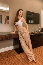 Talum Strappy Pants Co-ord Set in Brown