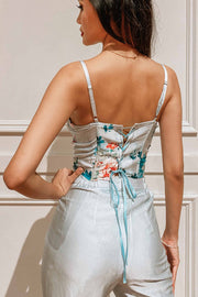 Harps Floral Corset in Mint Green