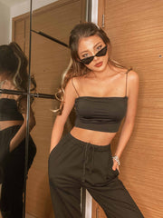 Kit Cropped Camisole in Black