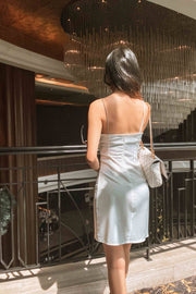 Isser Diamante Asymmetrical Dress in White