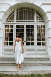 Laguna Pleated Midi Dress in White