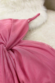 Malyne Mesh Bustier Top in Rose Pink