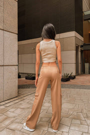 Igita Straight Cut Pants in Brown