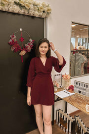Shiraz Sleeved Dress in Red (Limited Edition)