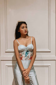 Harps Floral Corset in Mint Green